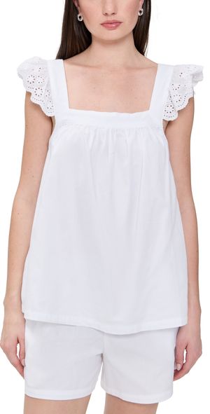 Petite Plume Twill Clara Shorts Set in White White S