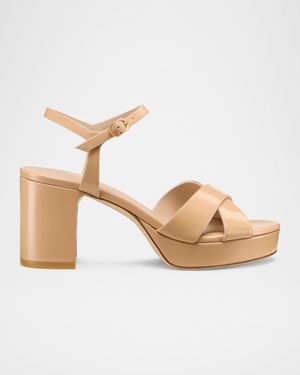 Dayna Patent Crisscross Platform Sandals