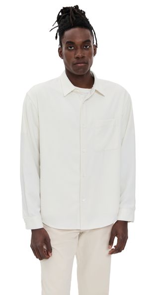 FRAME Textured Shirt White Sand L