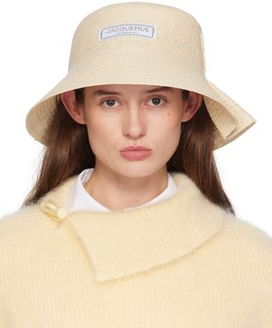 JACQUEMUS Chapeau de plage Vela beige - La casa