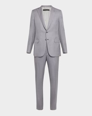 Men's Wool and Silk Modern Fit Two-Piece Suit
