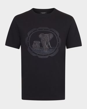 Men's Embroidered Graphic Crewneck T-Shirt