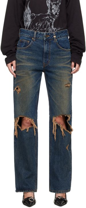 We11done Blue Distressed Jeans