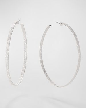 Flawless Diamond Wide Vanity Hoop Earrings, 50mm
