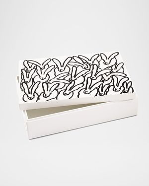 Hutch Treasure Box White with Black Bunnies