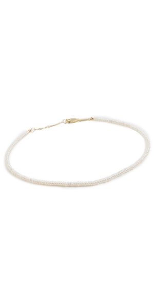 SHASHI Loafer Anklet in Pearl Pearl One Size