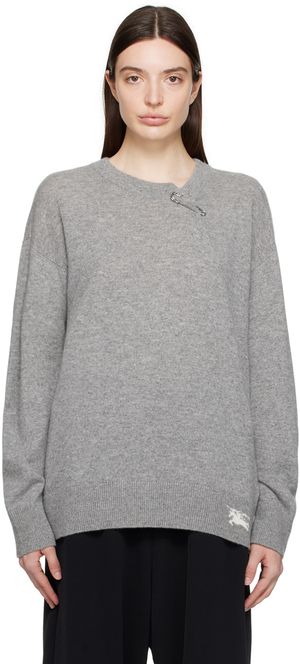 Burberry Gray Safety Pin Sweater