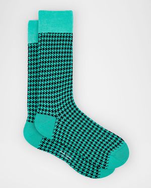 Men's James Houndstooth Gingham Crew Socks