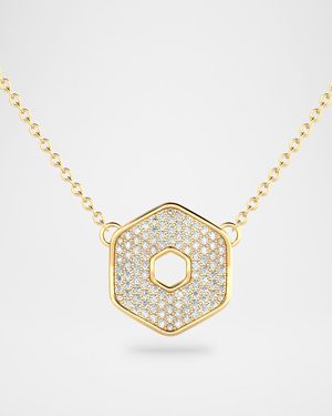 18K Gold Large Eclipse Necklace with Diamonds