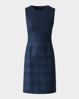 Check Wool Double-Face Sleeveless A-Line Dress