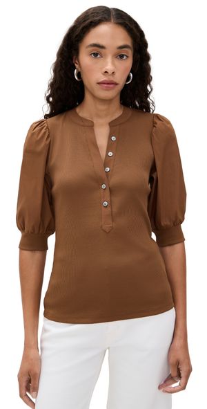 Veronica Beard Jean Coralee Top Mahogany L