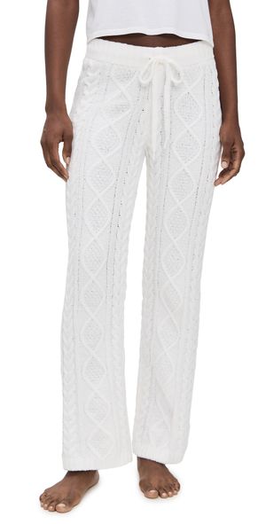 PJ Salvage Cozy Chenille Cable Knit Pants Ivory S