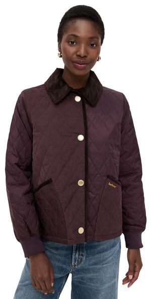 Barbour Barbour Marla Quilted Barn Jacket Black Cherry/Dark Brown/Muted 10