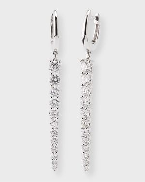 18K White Gold Diamond Identity Drop Earrings, 2.04tcw