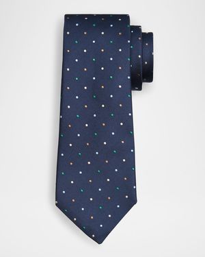 Men's Silk Micro-Polka Dot Silk Tie