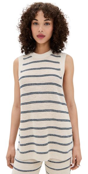 Faherty Miramar Linen Sweater Tunic Lido Lines S