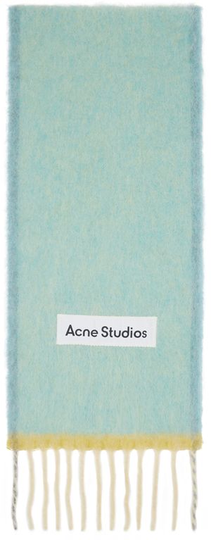 Acne Studios Blue Narrow Wool Mohair Scarf