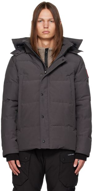 Canada Goose Blouson Wyndham gris rembourré en duvet