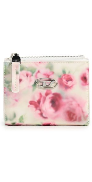 Diesel Play Bi-Fold Zip II White/Pink Roses One Size