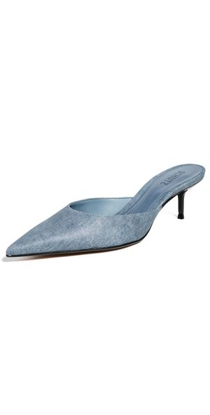 Schutz Julie Kitten Heel Mules Infinite Blue 10