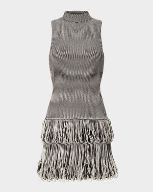 Pernille Textured Fringe Sleeveless Mini Dress
