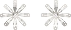 I'm Sorry by Petra Collins SSENSE Exclusive Silver D'heygere Edition Flower Hair Clip Earrings