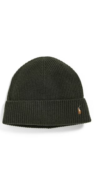 Polo Ralph Lauren Signature Cuff Beanie Company Olive One Size