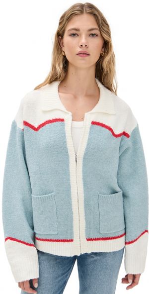 Bailey Rose Cowboy Cardigan Sky Blue L