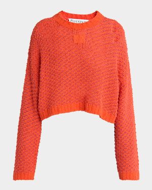 Crop Open-Stitch Sweater