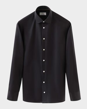 Men's Elevated Twill Contemporary-Fit Dress Shirt