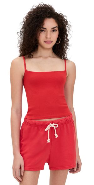 perfectwhitetee Lucile Ribbed Skinny Tank Poppy XS
