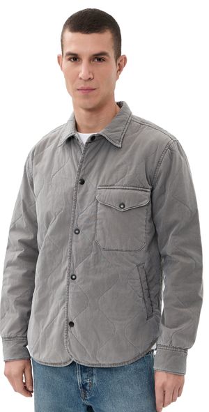 Save Khaki Flight Quilted Shirt Jacket Mocha S