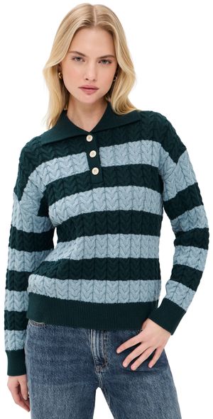 Birds of Paradis Shelby Sweater Green Stripe S