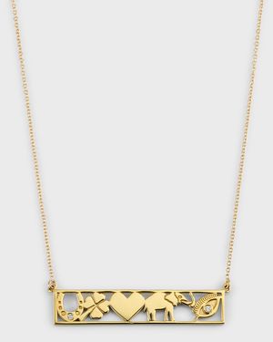 18K Yellow Gold Good Luck Bar Necklace