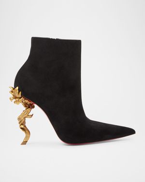 100mm Belle Suede Ankle Booties