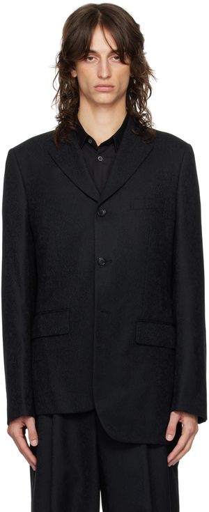 Comme Des Garçons Homme Deux Veston noir à motif cachemire