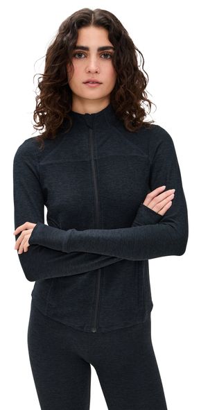 Beyond Yoga Spacedye Trails Active Jacket Darkest Night L