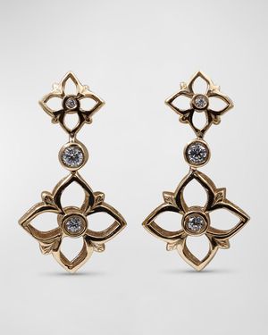 White Diamond Signature Earrings in 18K Gold