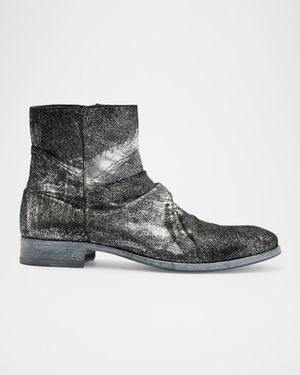 Men's Morrison Sharpei Foil-Sprayed Calf Hair Boots