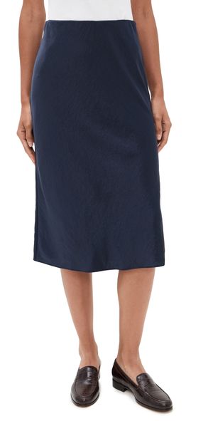 Madewell Satin Midi Slip Skirt Juniper Berry 00
