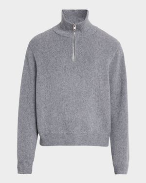 Men's Wool and Cotton Quarter-Zip Sweater
