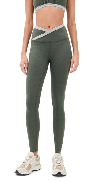 Beyond Yoga Spacedye Outlines High Waisted Midi Leggings Dusty Forest Heather L