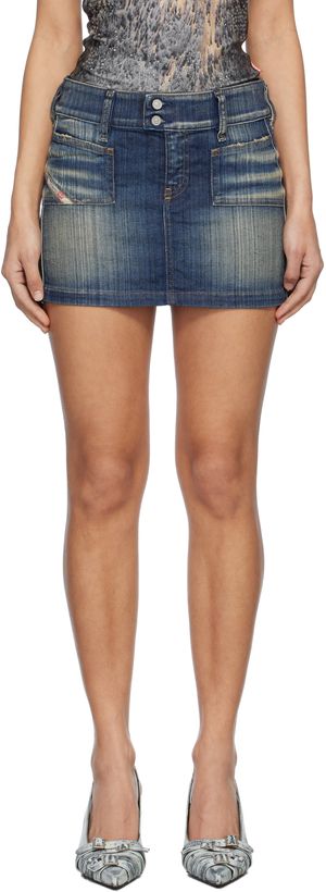 Diesel Blue De-Hush-Mini Denim Miniskirt