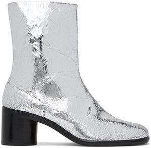 Maison Margiela Silver Tabi Broken Mirror Boots