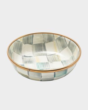Sterling Check Enamel Relish Dish