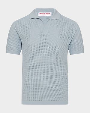 Men's Roddy Waffle Mesh Stitch Short-Sleeve Polo Shirt