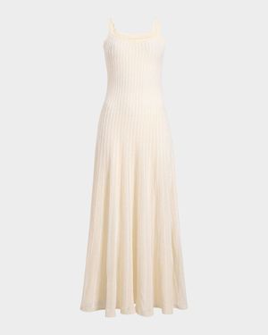 Thora Cashmere Pintelle Knit Maxi Dress With Cape