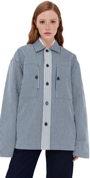 JW Anderson Patch Pocket Over Shirt Off White/Navy M