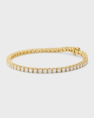 18K Yellow Gold Diamond Tennis Bracelet, 5.3tcw, 7"L