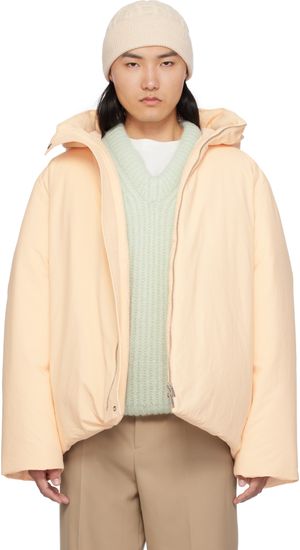 Jil Sander Pink Hooded Down Jacket